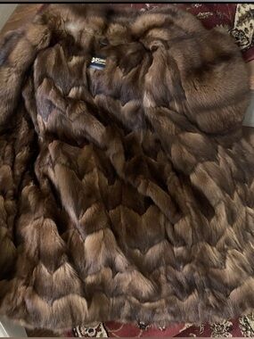 Russian Sable Fur Trimmed , Sable Fur Lined Jacket/ Coat